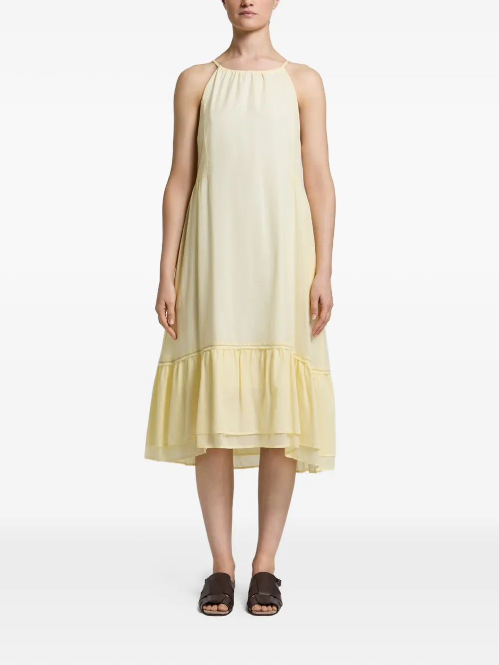 Peserico ruffled midi dress - Giallo