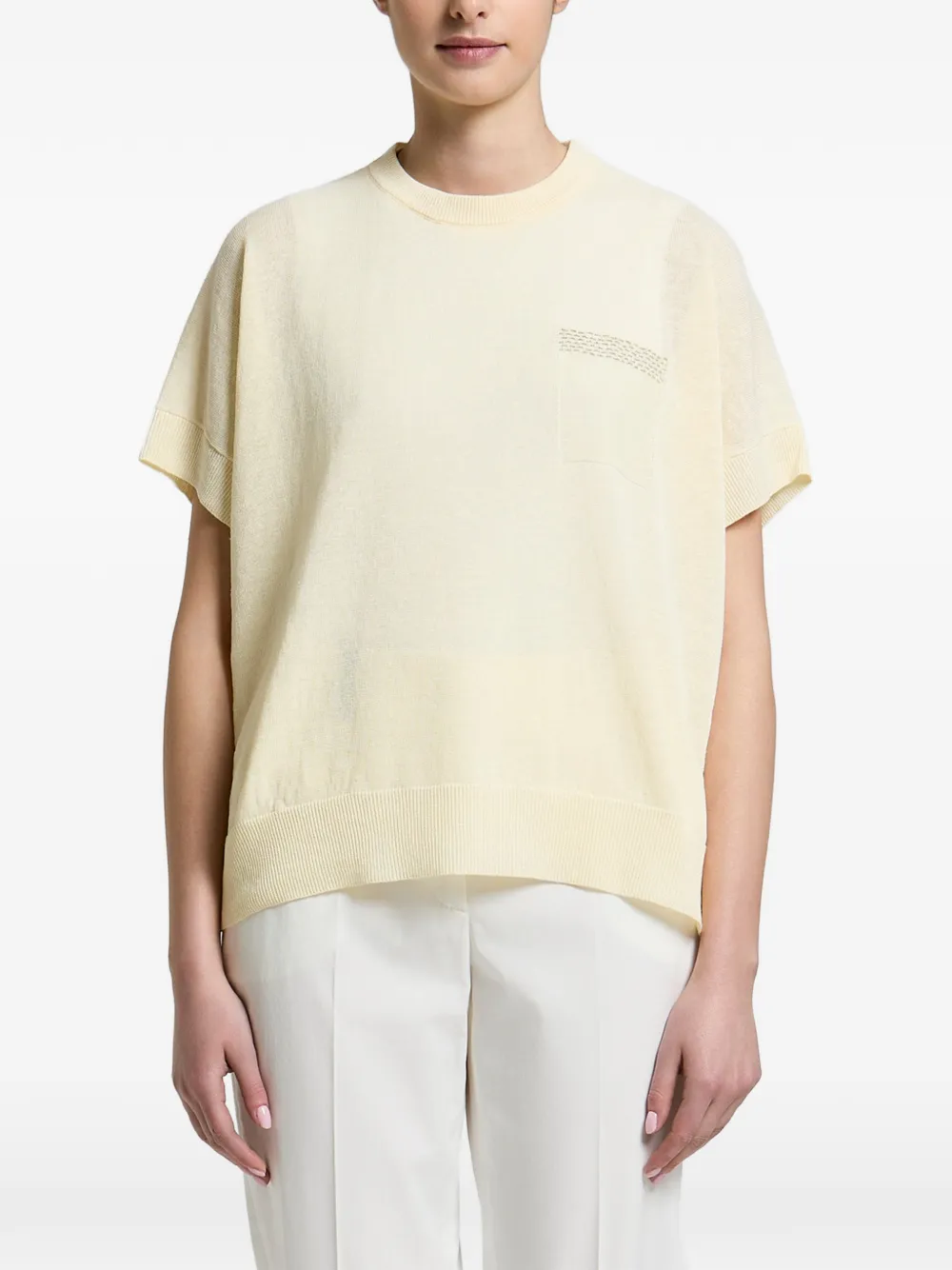 Peserico bead-embellished pocket sweater - Giallo