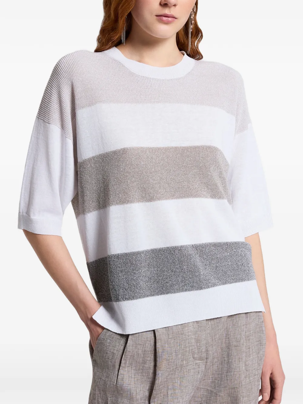 Peserico striped knitwear - White