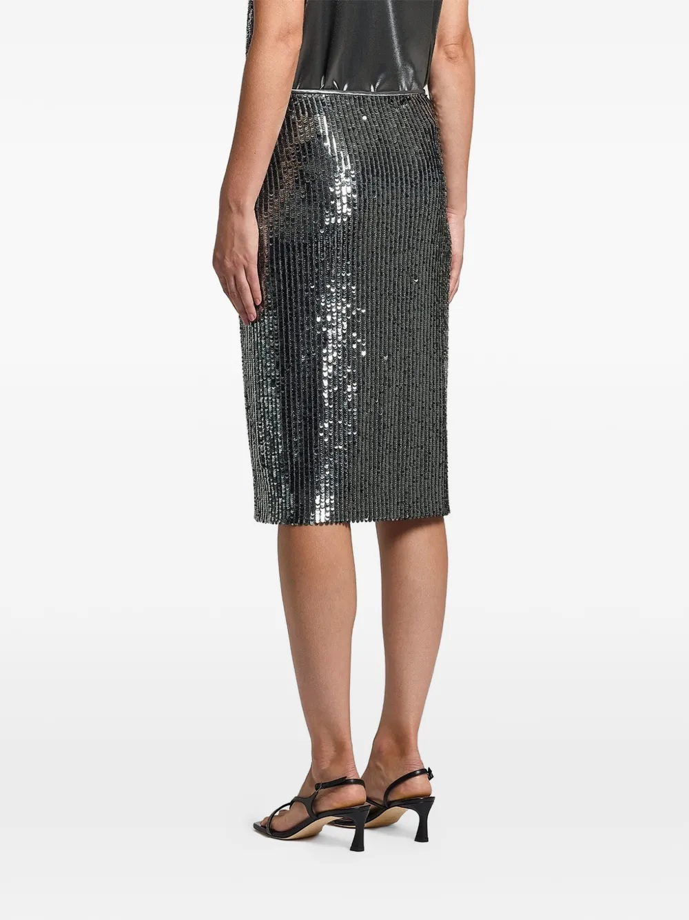  Peserico Sequin-embellished Skirt - Silver 