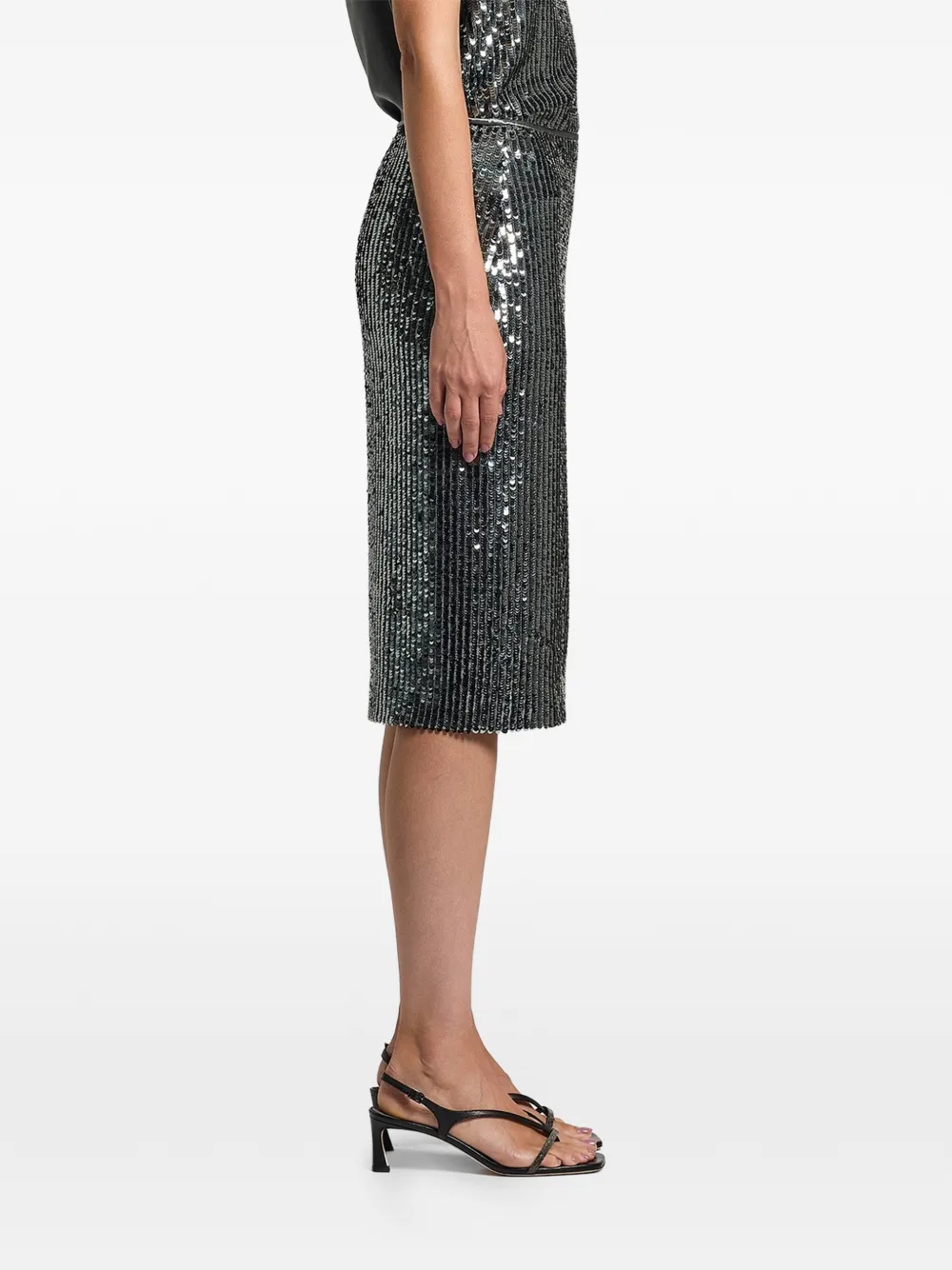  Peserico Sequin-embellished Skirt - Silver 