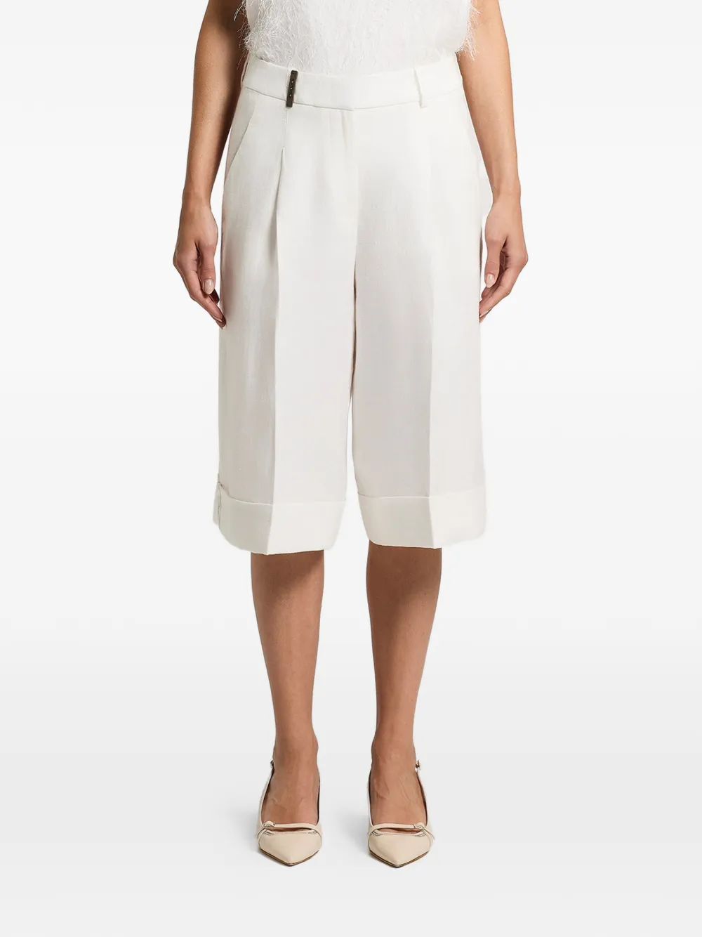 Peserico linen gabardine shorts - Bianco