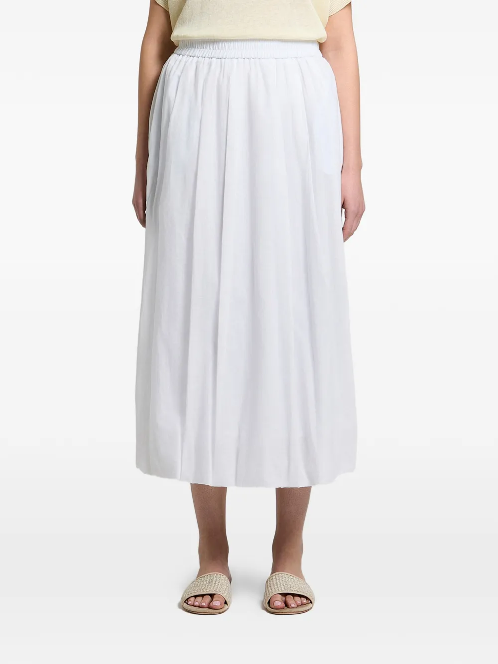 Peserico midi elasticated-waistband pleated skirt - Bianco