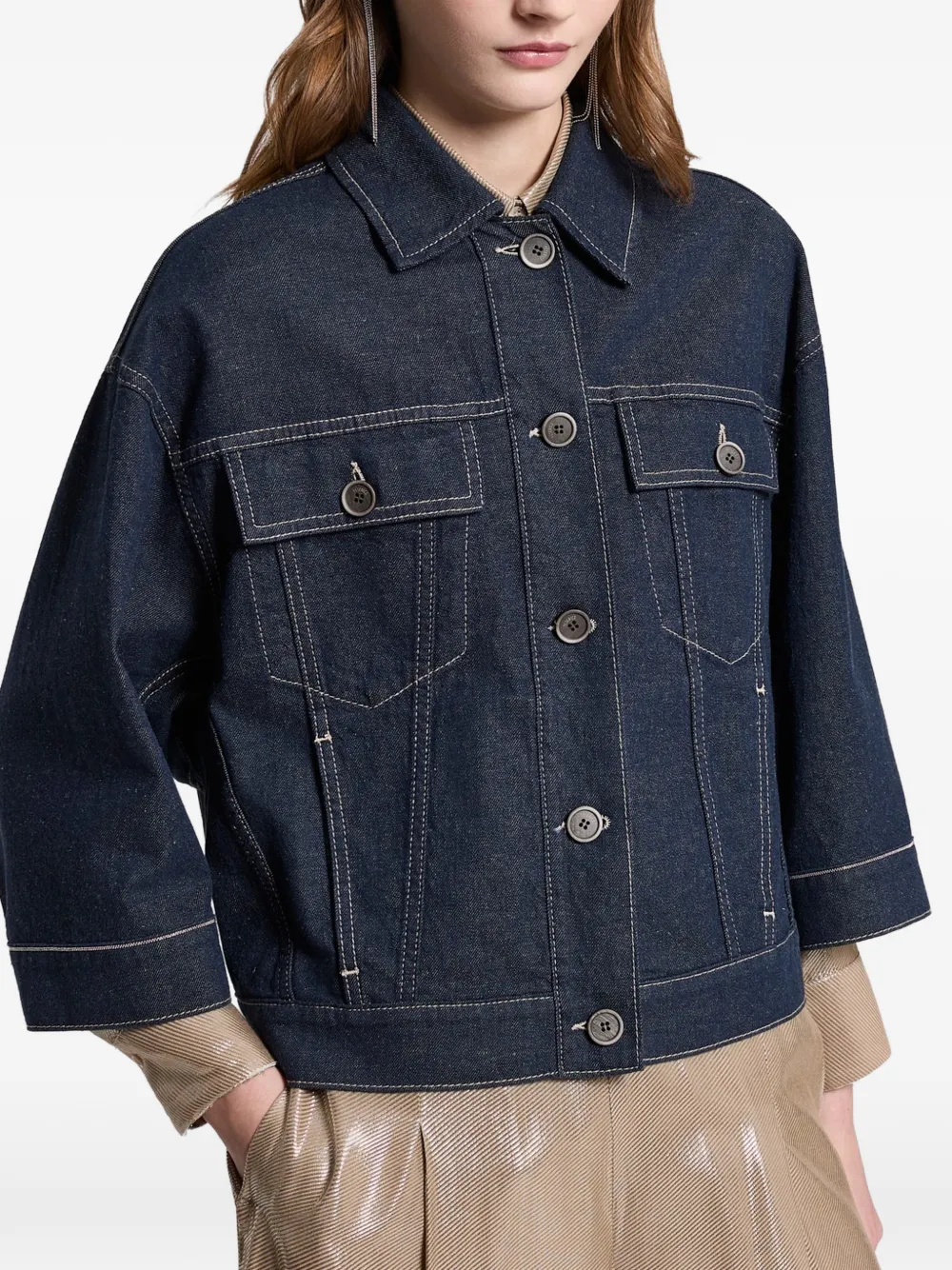  Peserico Flap-pocket Jacket - Blue 