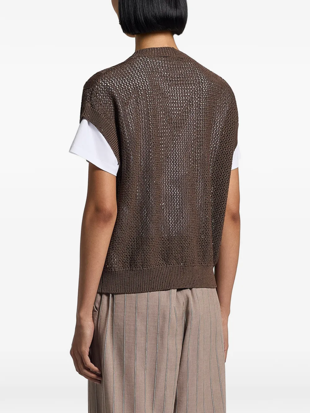 Peserico Vest met pailletten Bruin