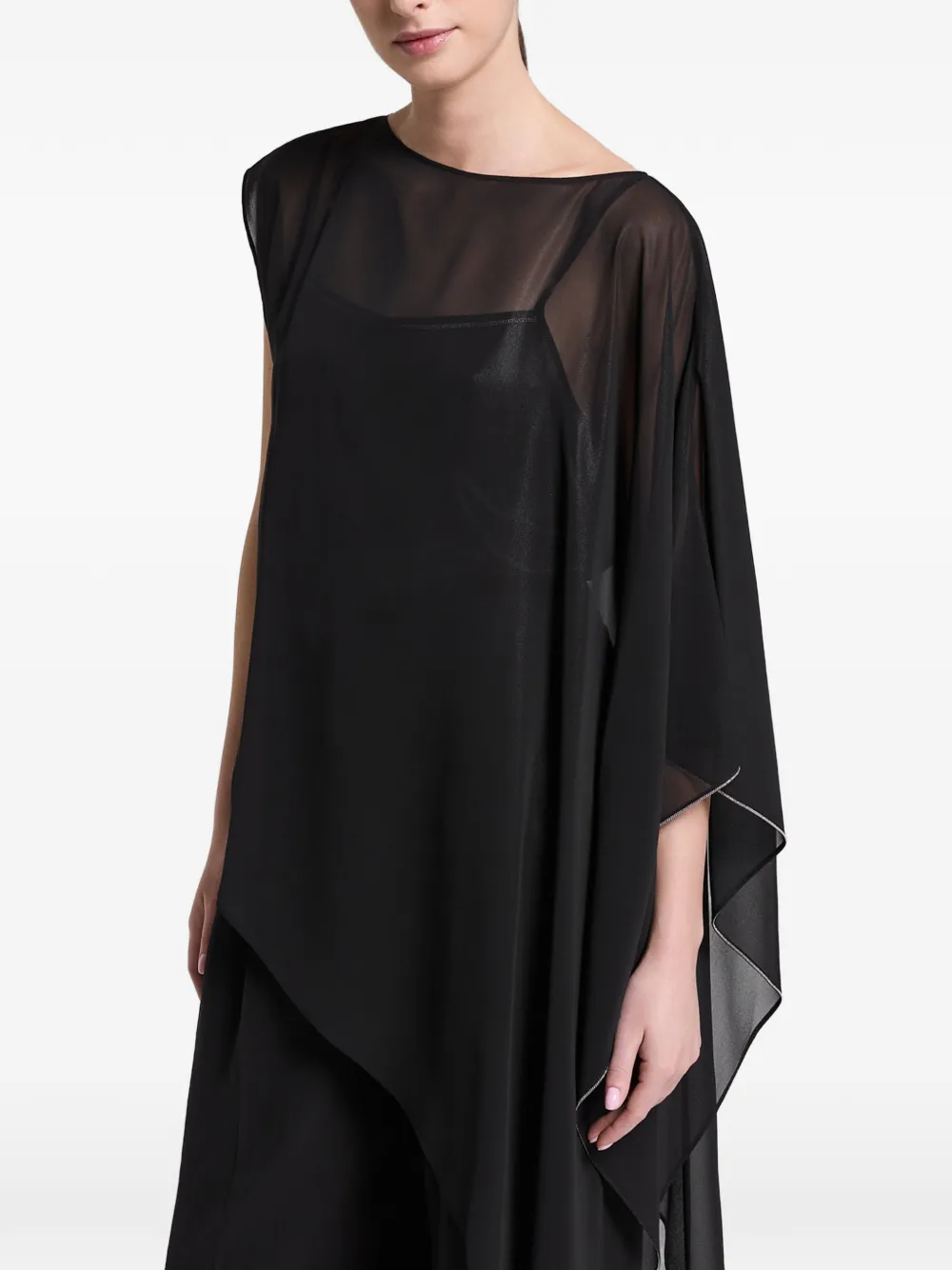 Peserico asymmetric-hem top - Nero