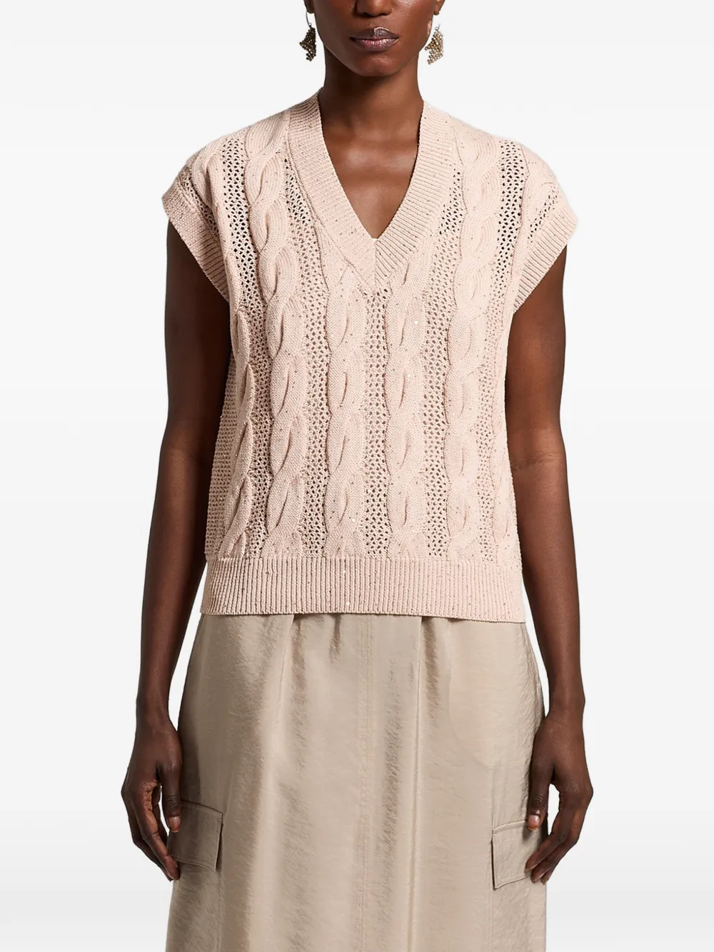 Peserico sequinned cordonet vest - Rosa
