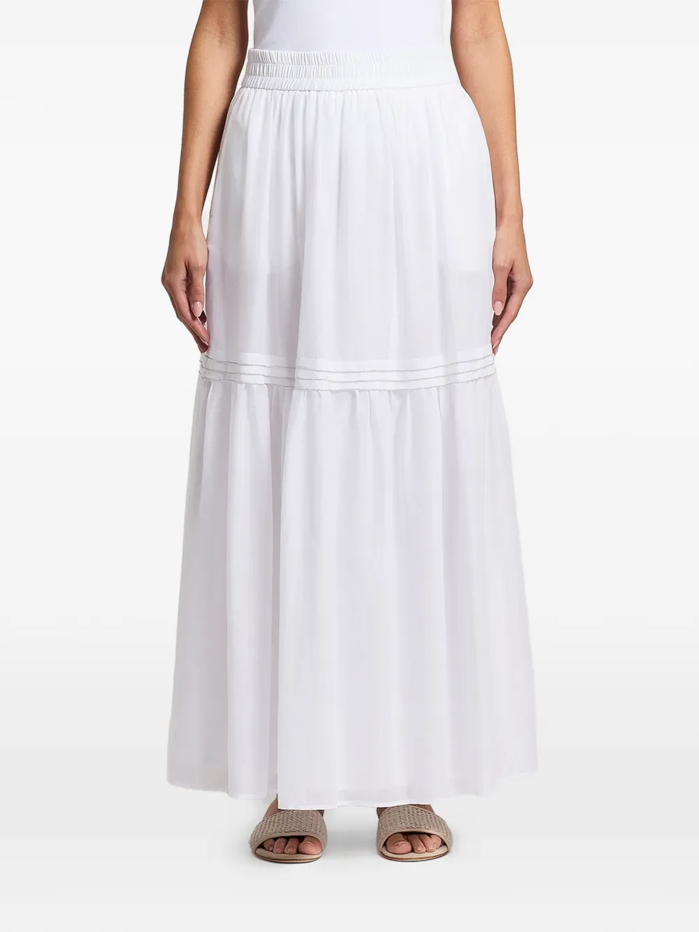 Peserico voilde midi skirt - Bianco