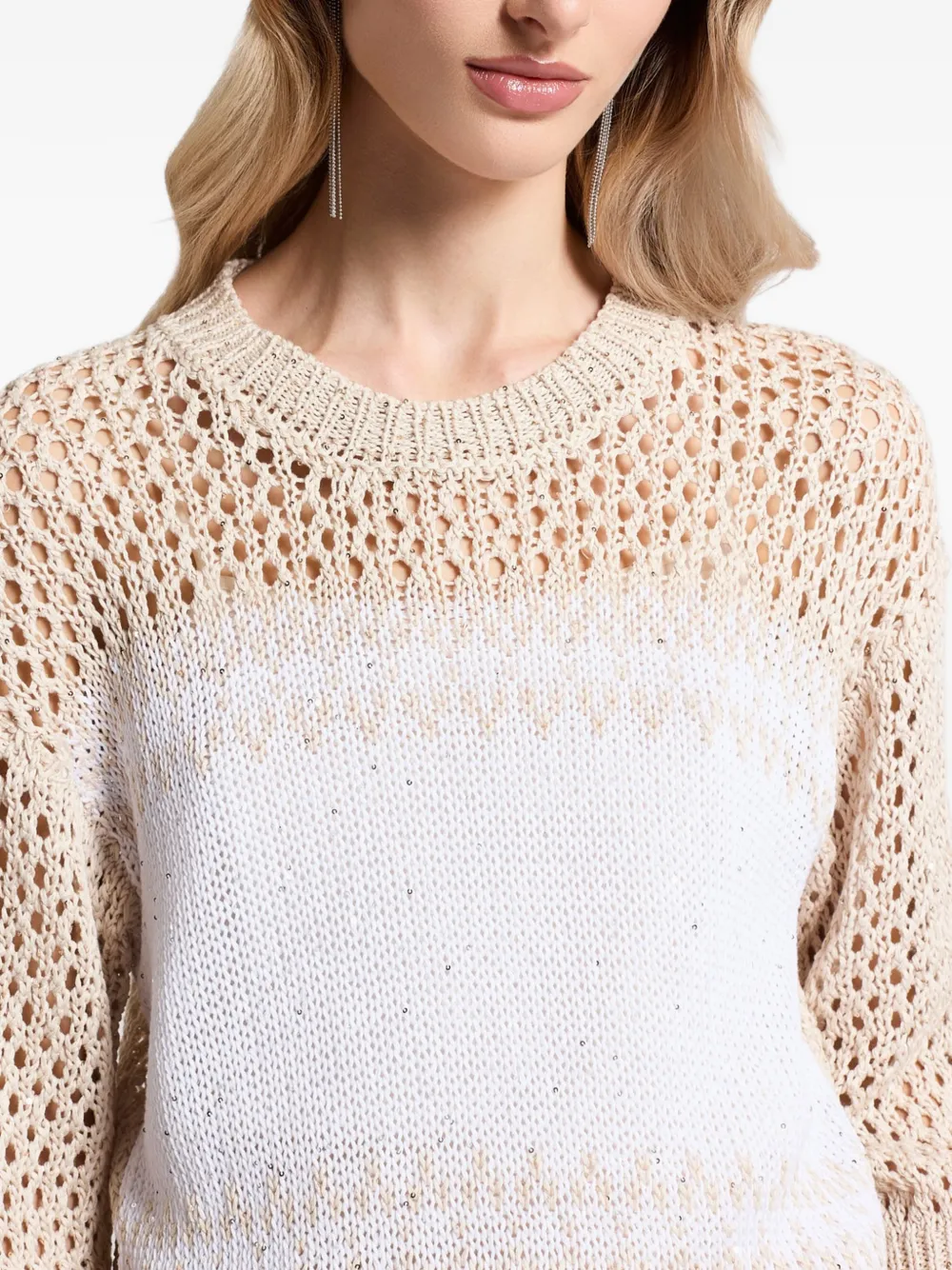  Peserico Openwork Knitwear Jumper - Neutrals 