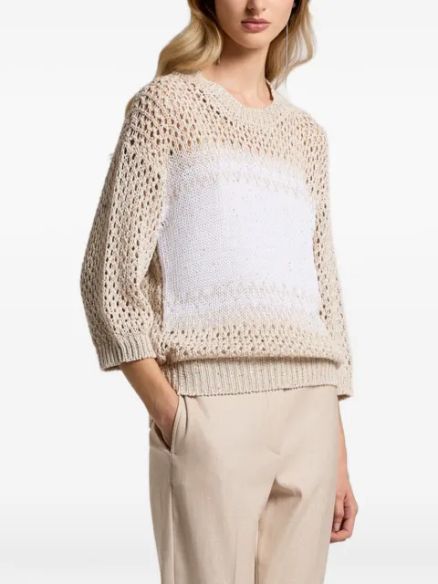 Peserico Pullover mit Lochstrickmuster