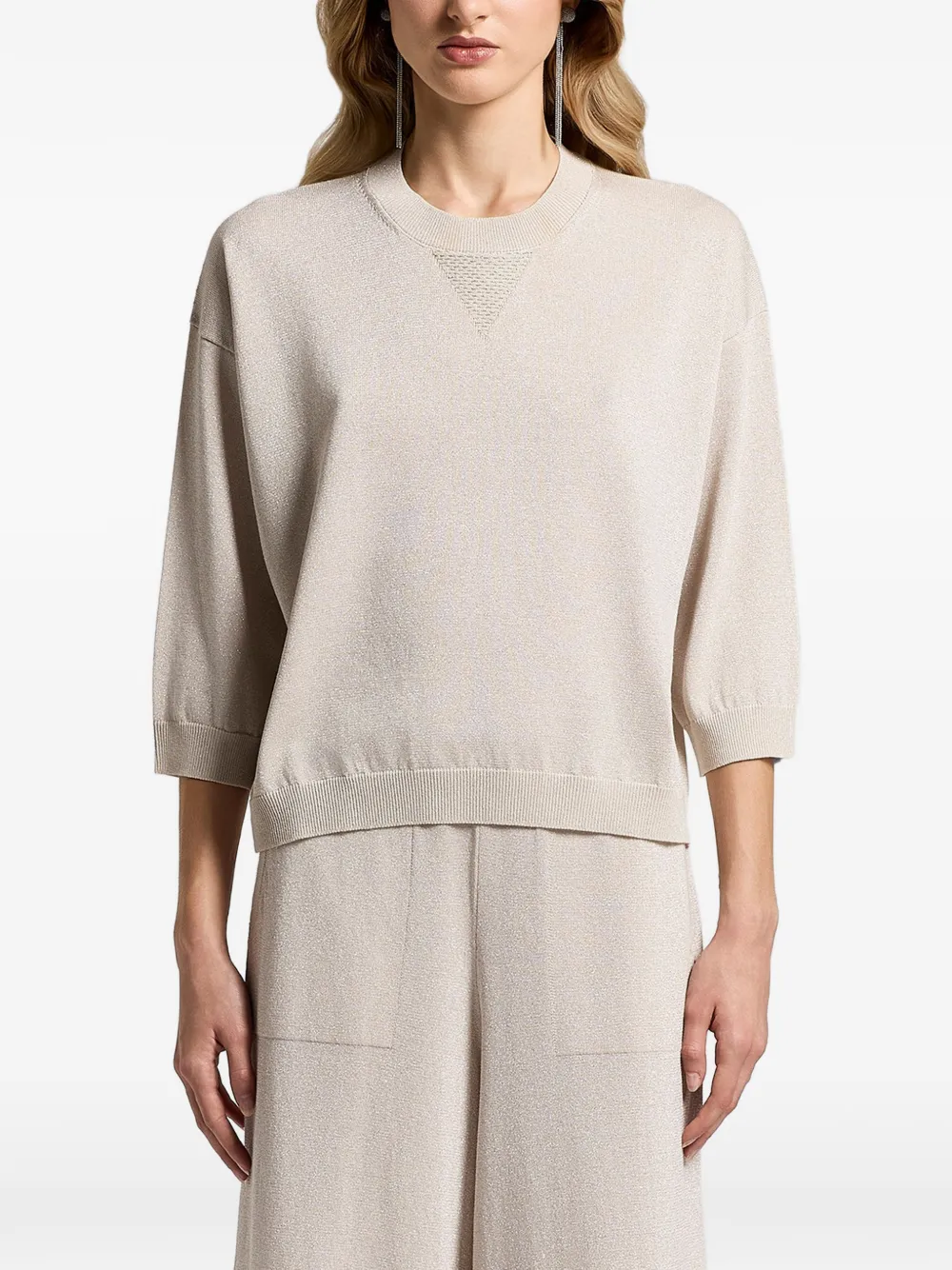 Peserico fine-knit crew-neck sweater - Toni neutri