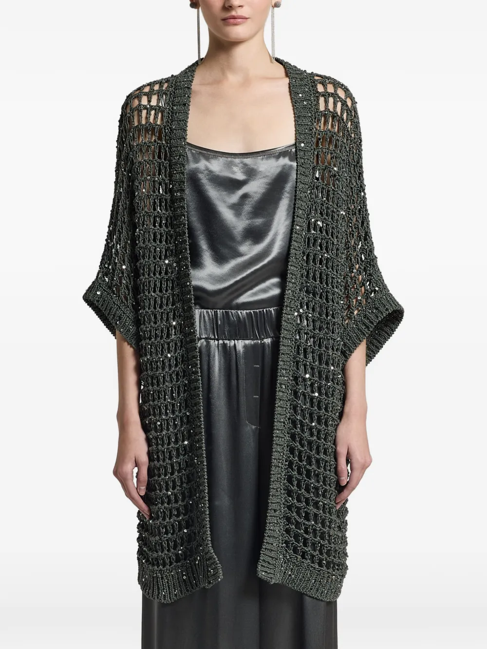 Peserico open knit cardigan - Verde