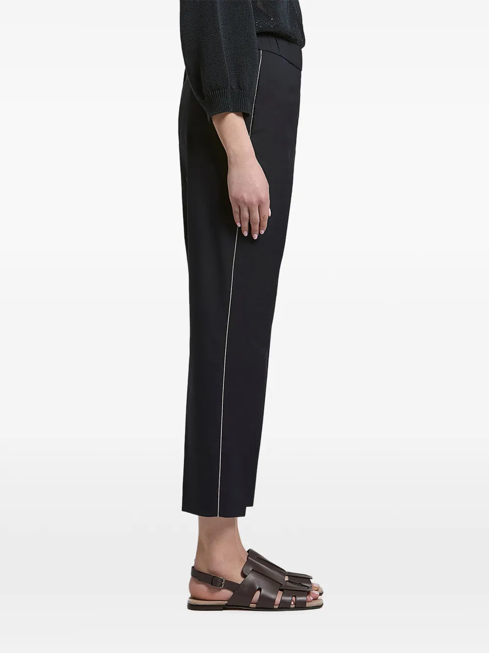 Peserico Broek met zijstreept Blauw