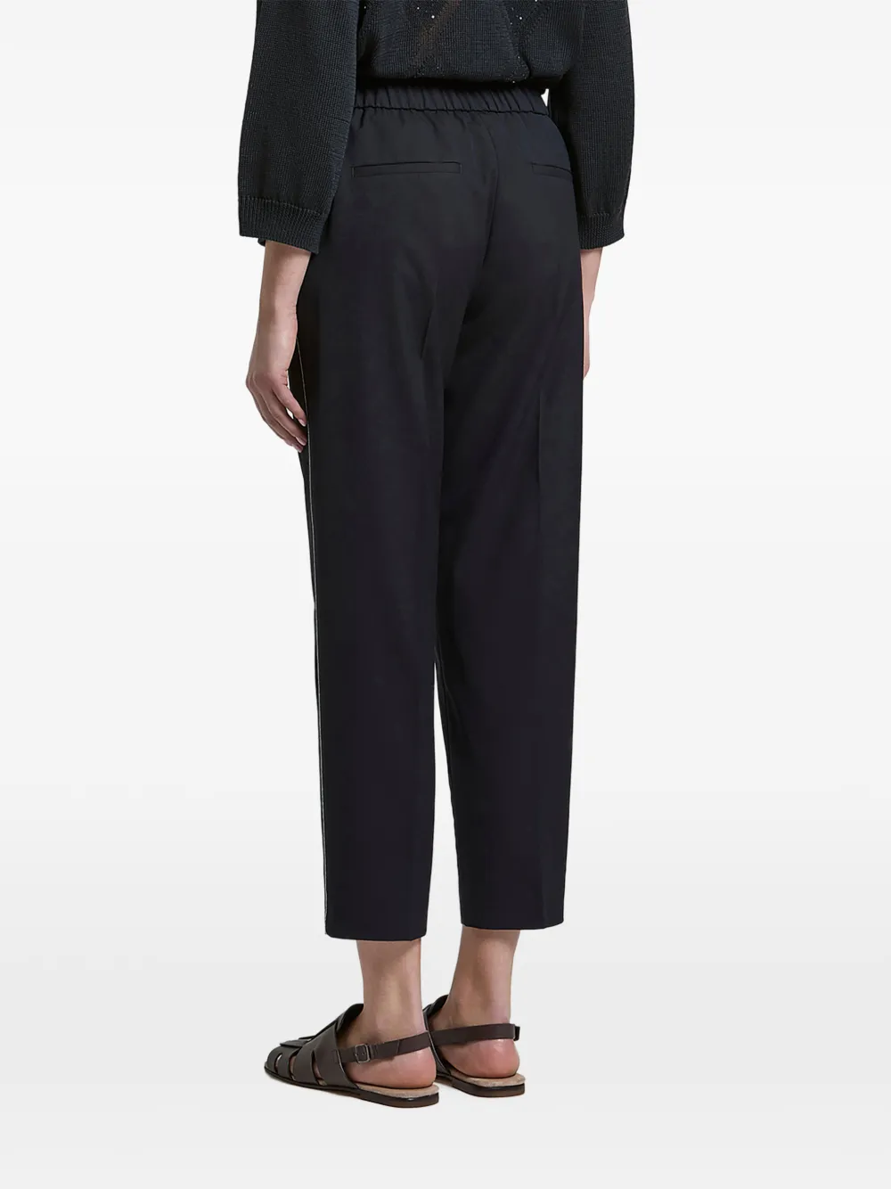 Peserico Broek met zijstreept Blauw