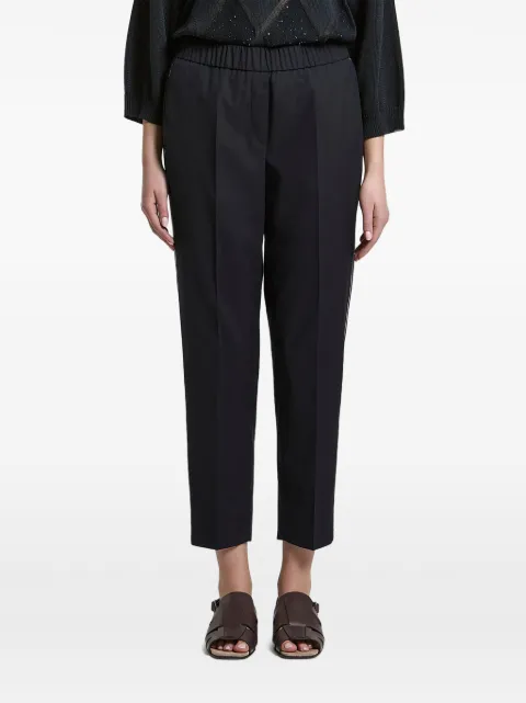 Peserico side-stripe pressed-crease trousers