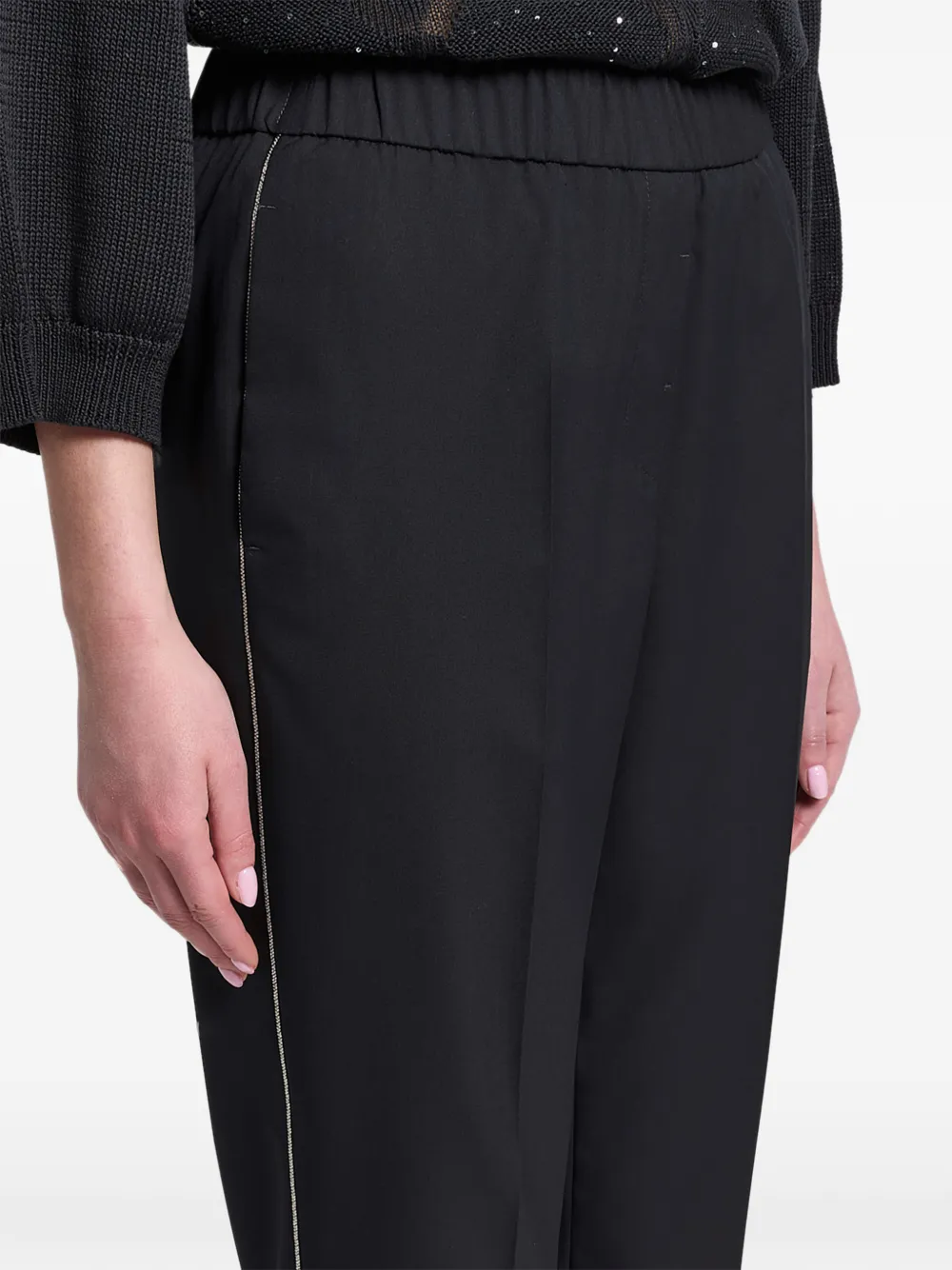 Peserico Broek met zijstreept Blauw