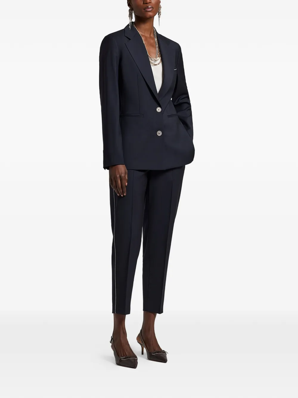  Peserico Loro Piana Merino Wool Blazer - Blue 