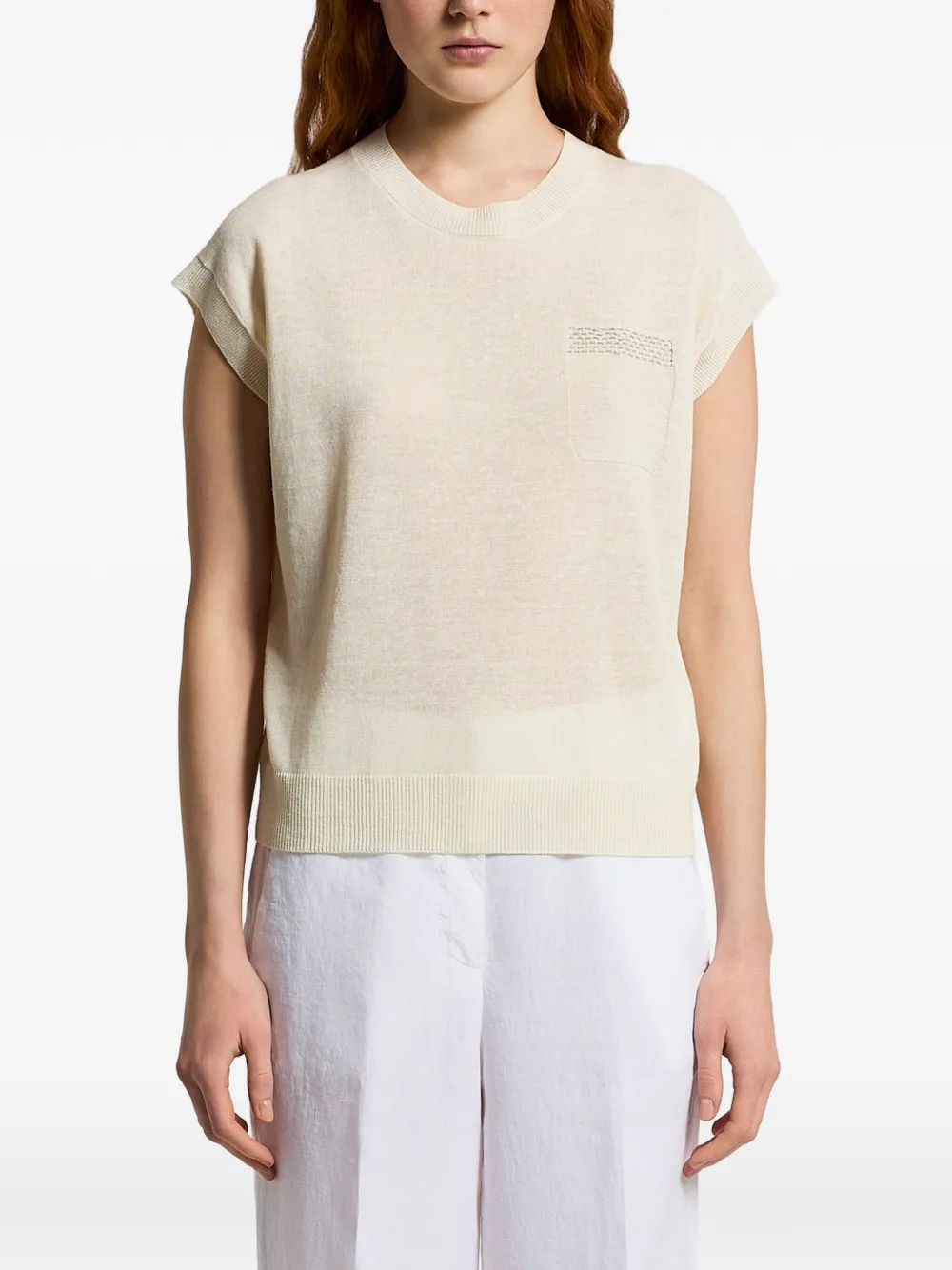 Peserico pocket knitted top - Giallo