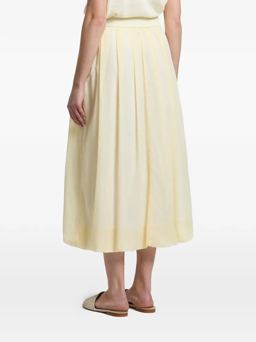 Peserico Plooirok met elastische taille Geel