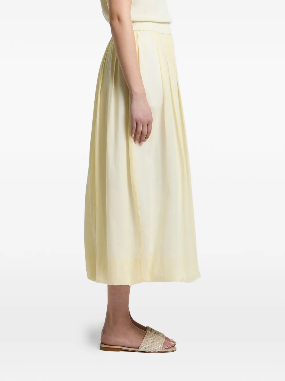 Peserico midi pleated elasticated-waist skirt - Giallo