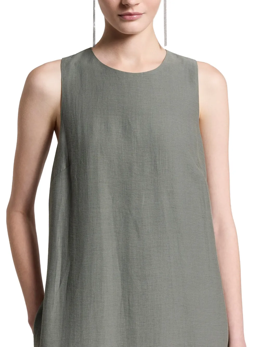 Peserico Midi-jurk met ronde hals Groen