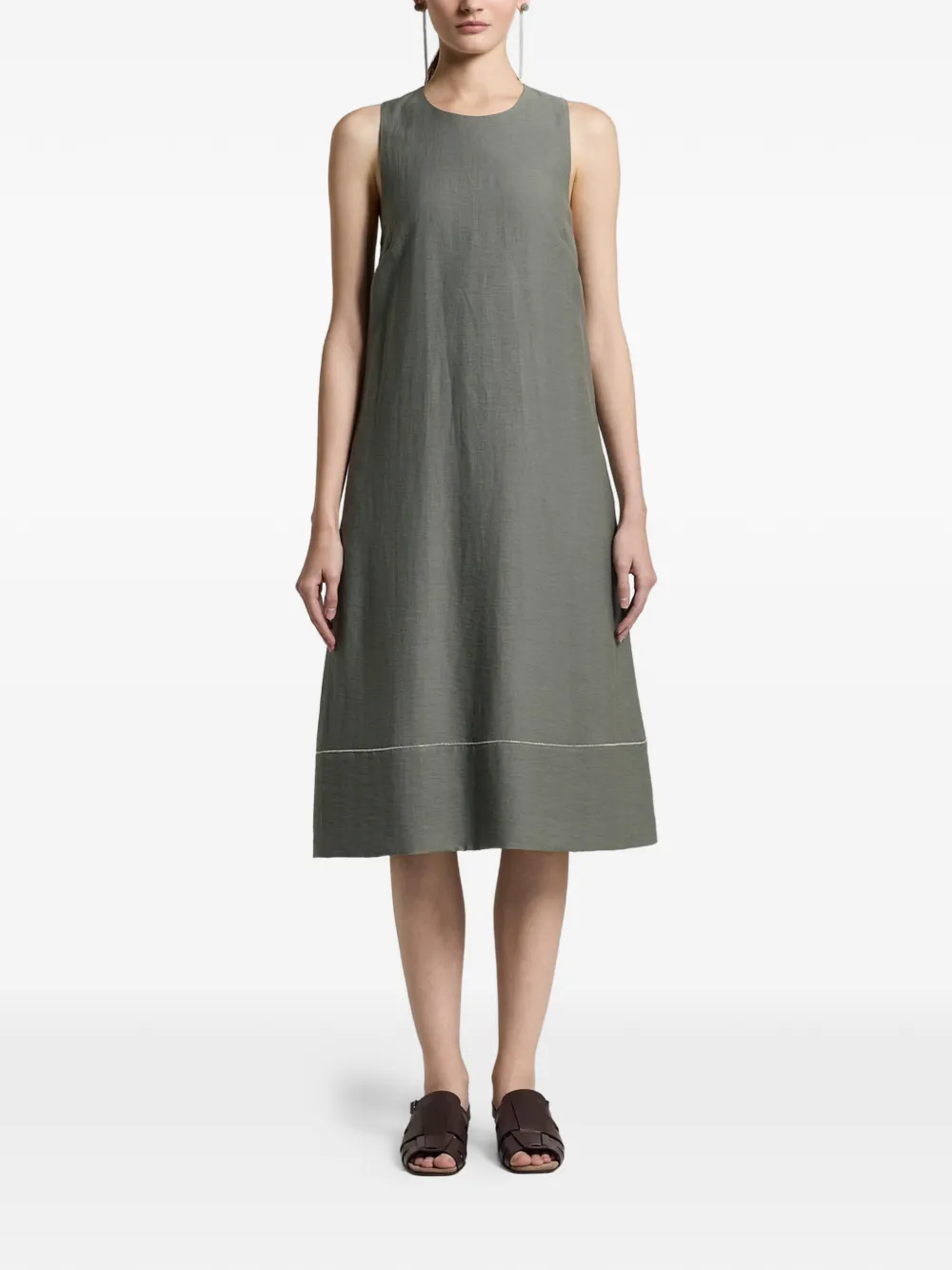Peserico crew-neck midi dress - Verde