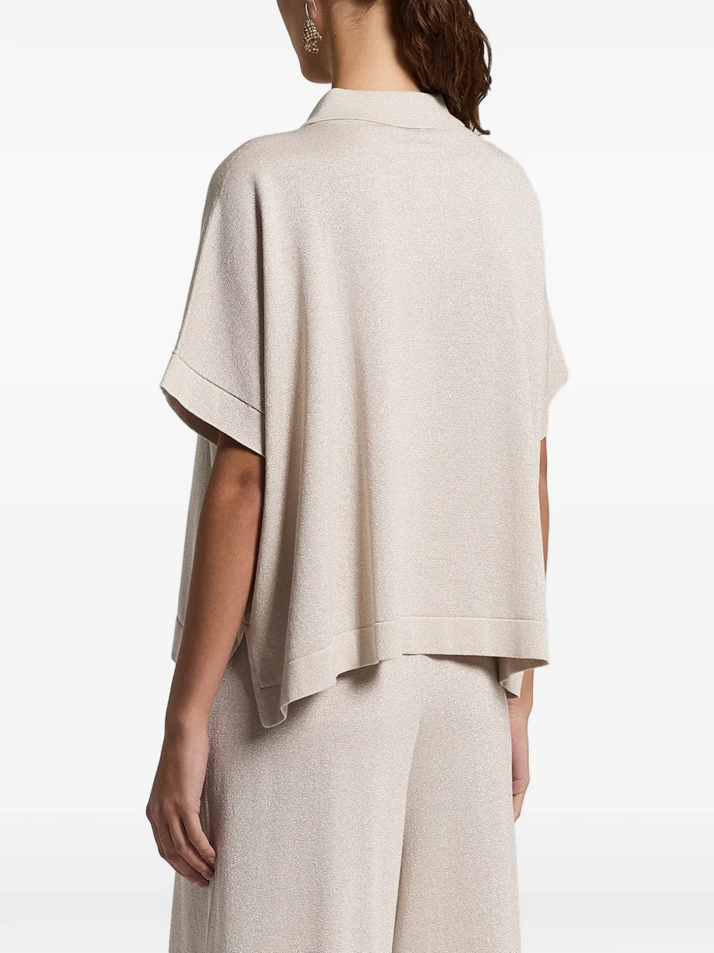 Peserico Gebreid poloshirt Beige