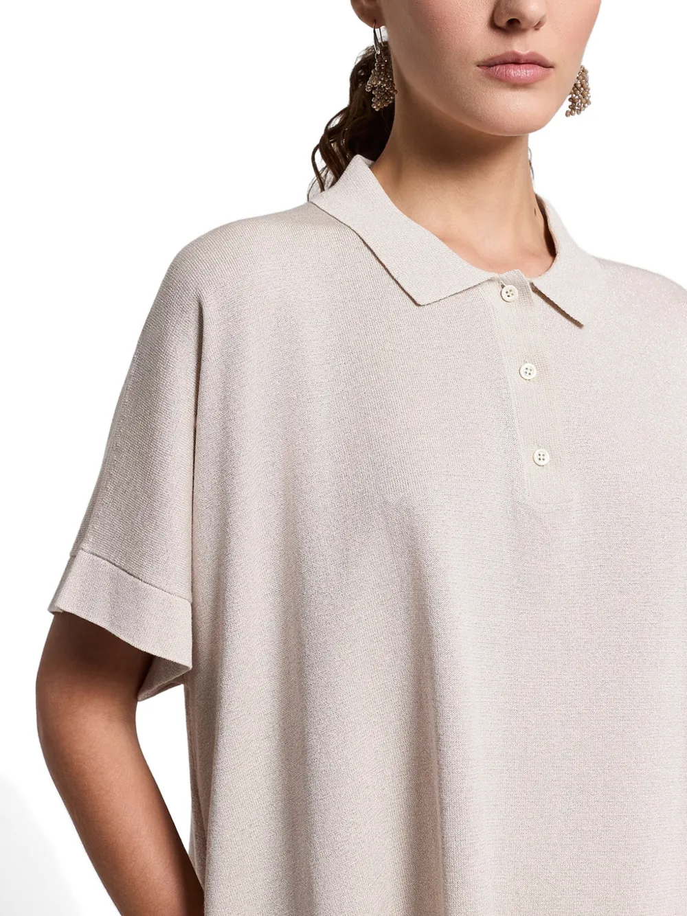 Peserico Gebreid poloshirt Beige