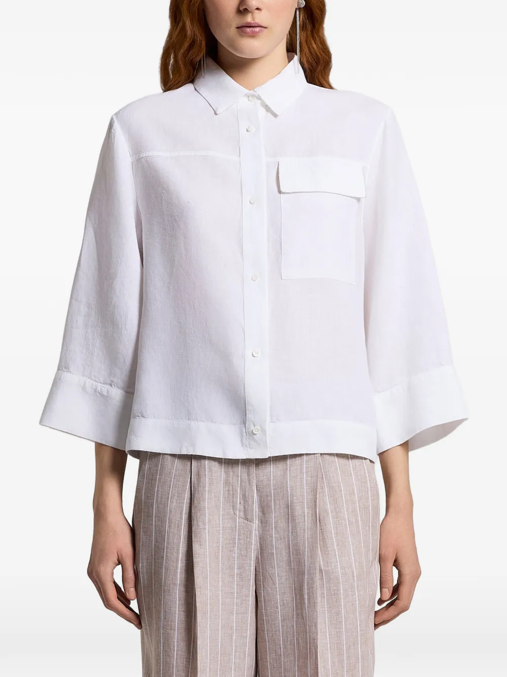 Peserico Camicia con tasca - Bianco