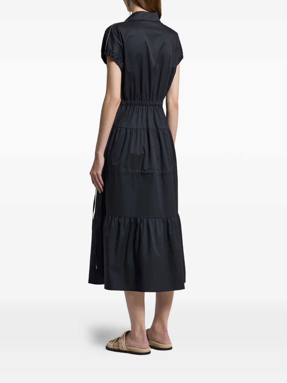 Tiered Belted Midi Dress