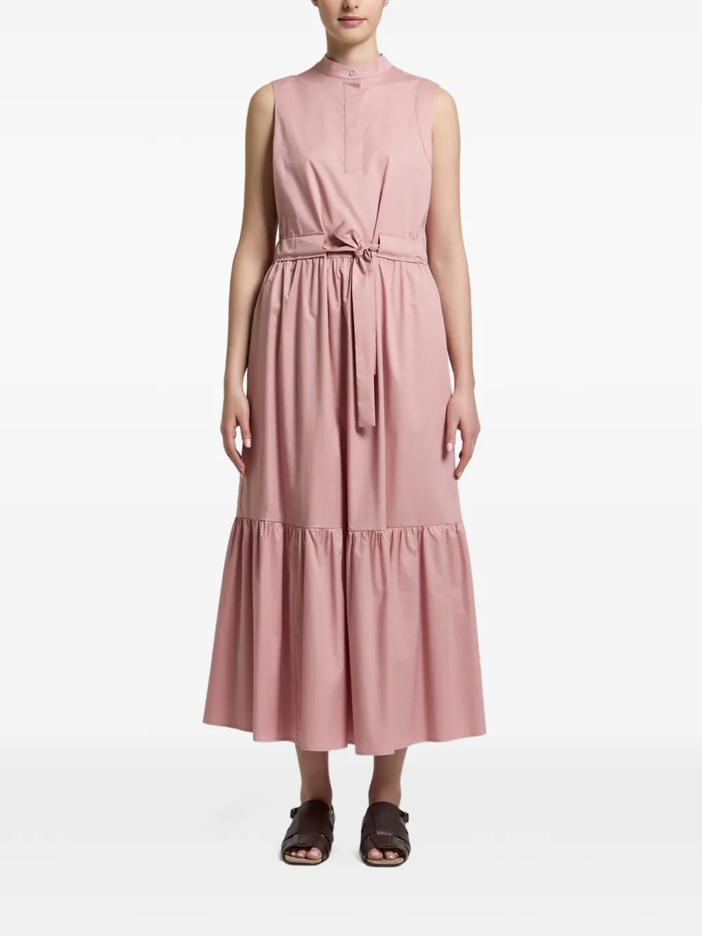 Peserico belted tiered dress - Rosa