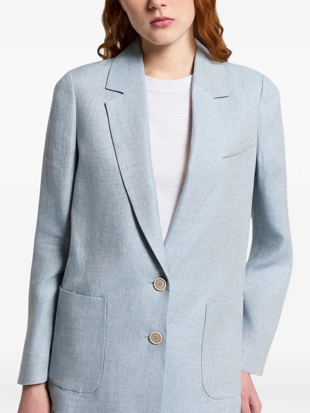 Peserico Blazer met opgestikte zak en knopen Blauw