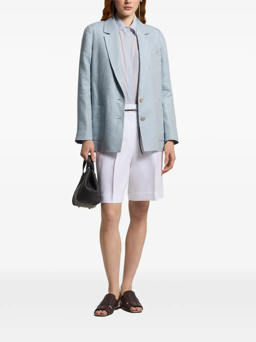  Peserico Button Patch-pocket Blazer - Blue 