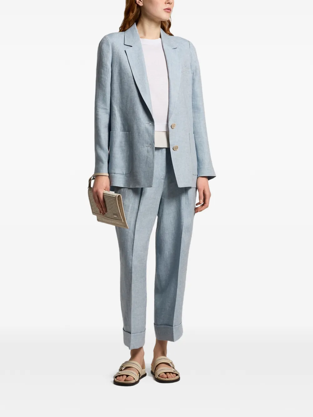  Peserico Button Patch-pocket Blazer - Blue 