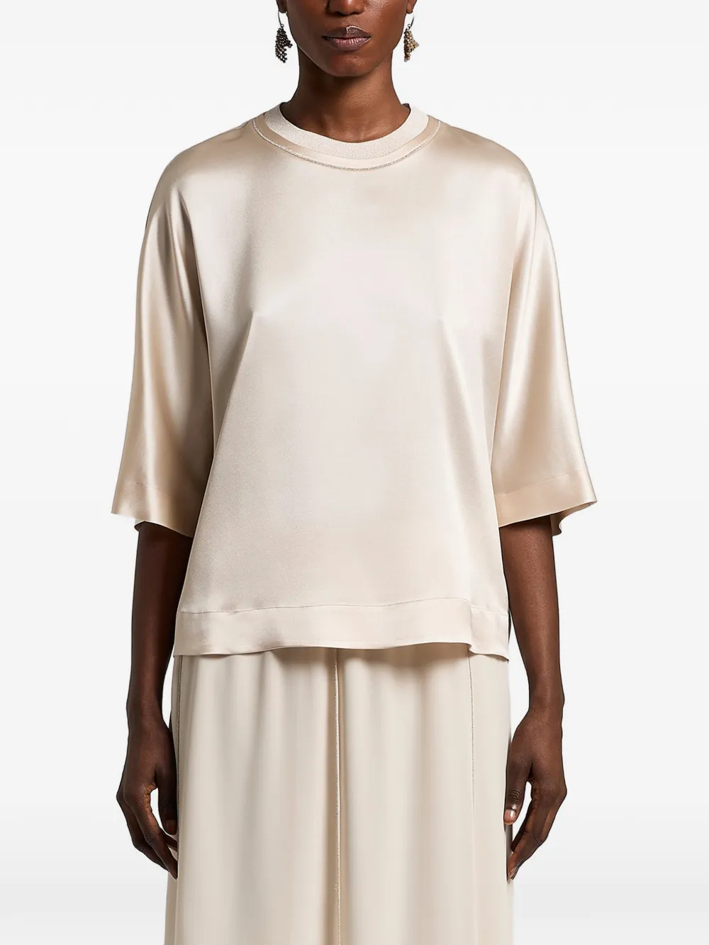 Peserico round-neck top - Toni neutri