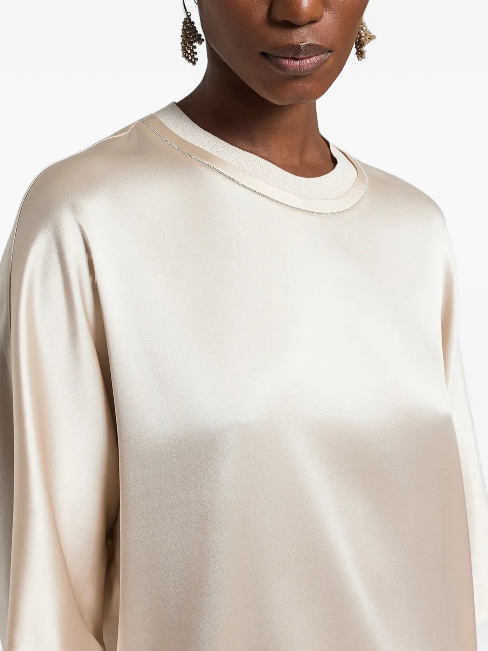 Peserico Top met ronde hals Beige