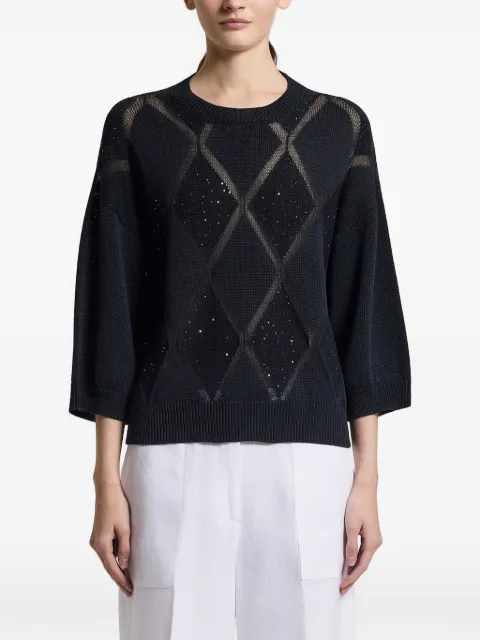 Peserico 菱纹针织毛衣