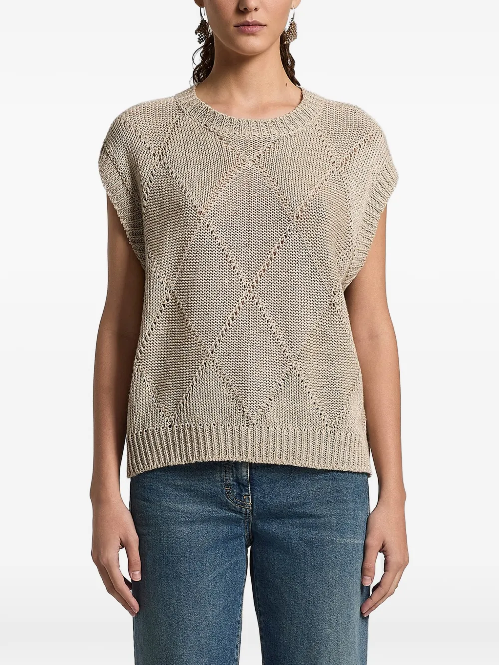 Peserico sequinned open-knit vest - Toni neutri