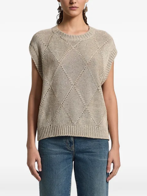 Peserico Opengebreide spencer met pailletten