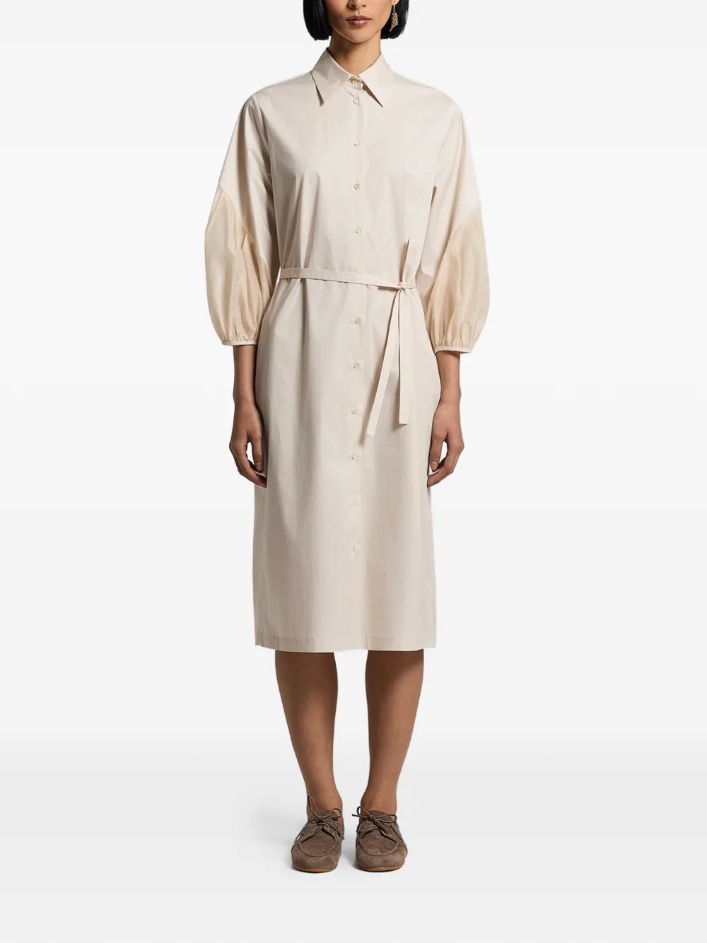 Peserico tie-waist midi dress - Toni neutri