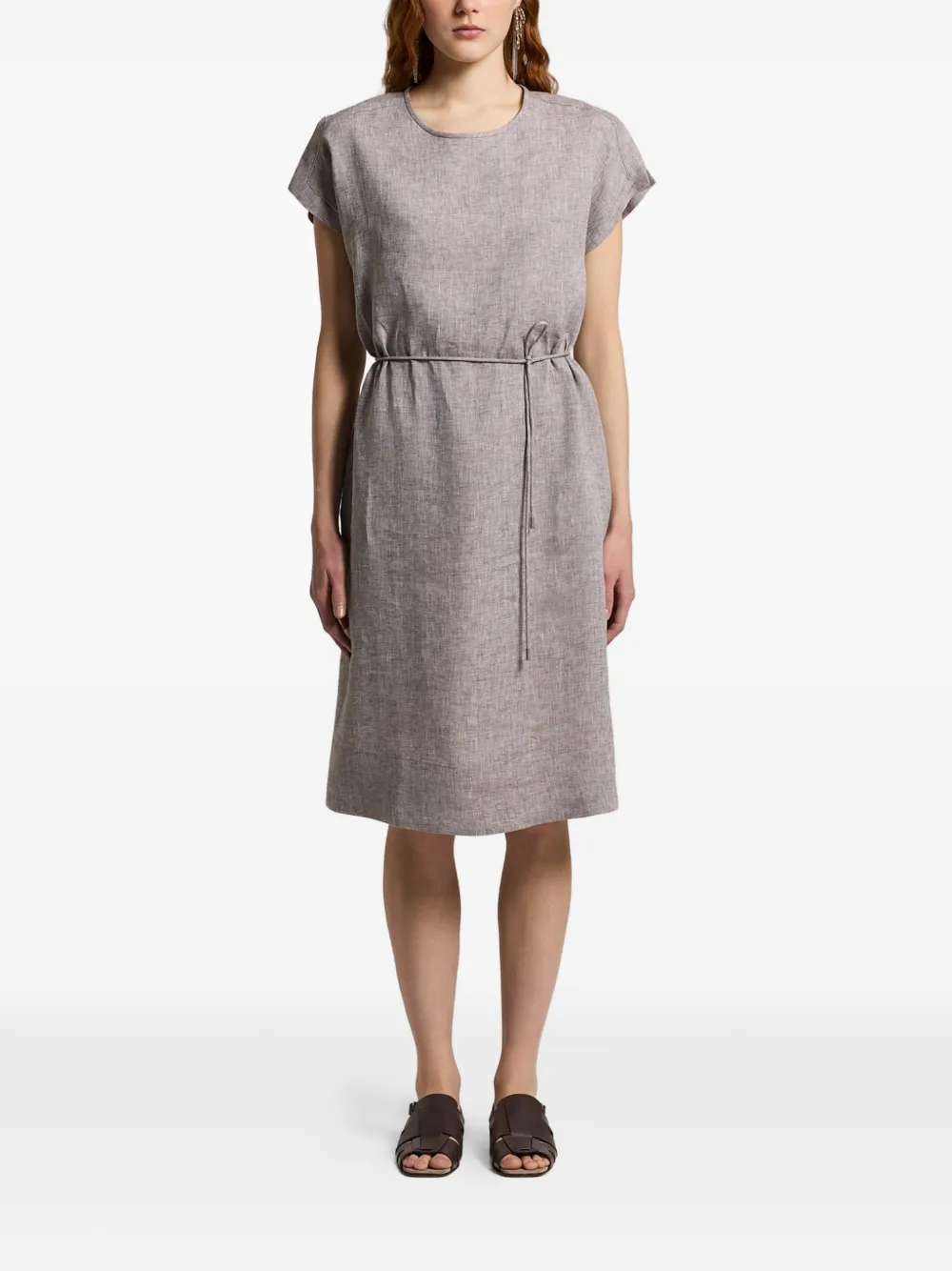 Peserico tie-waist dress - Toni neutri
