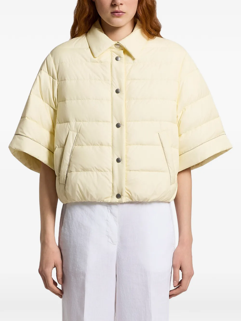 Peserico short-sleeve buttoned jacket - Giallo