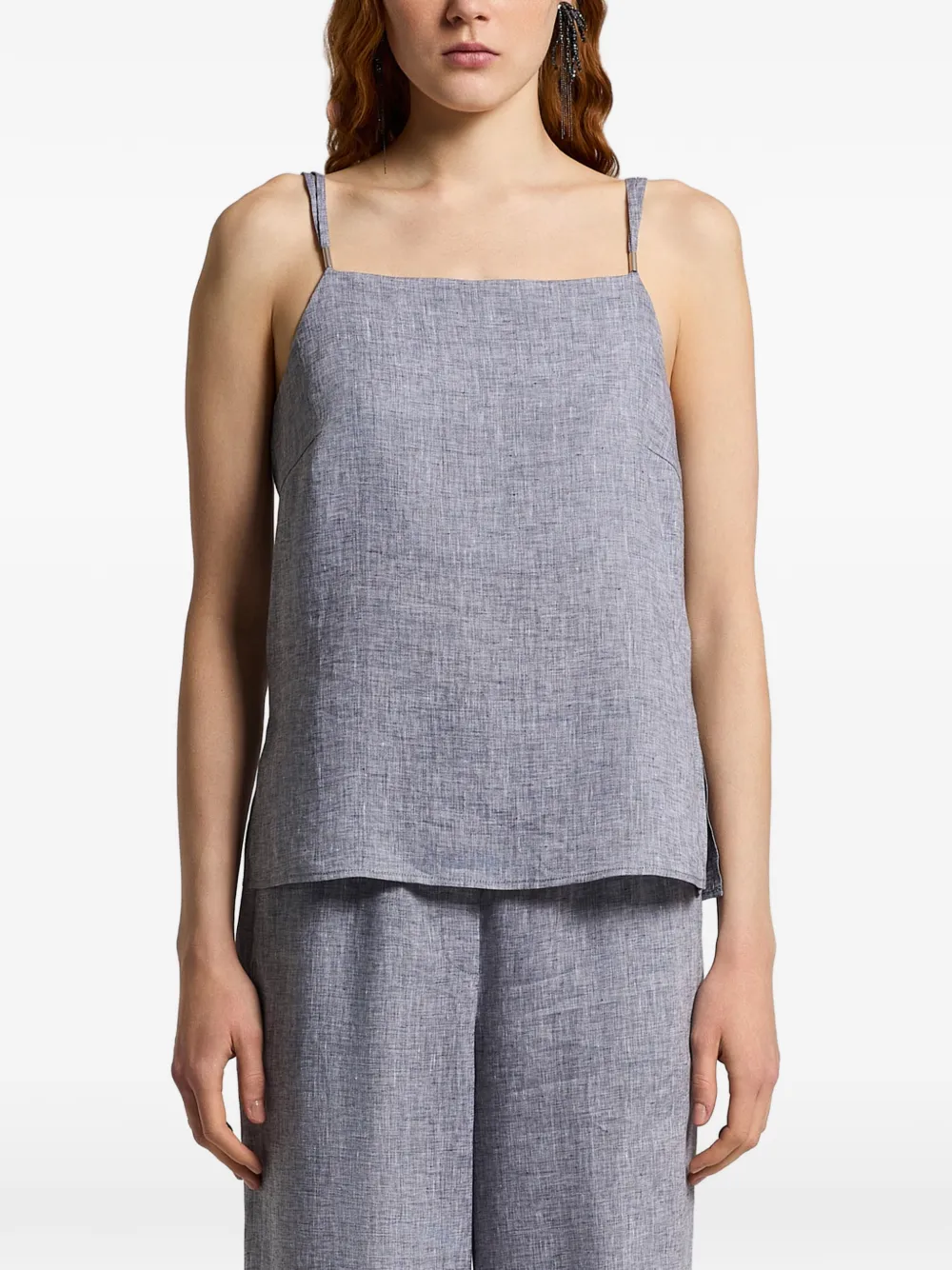 Peserico square neck top - Blu