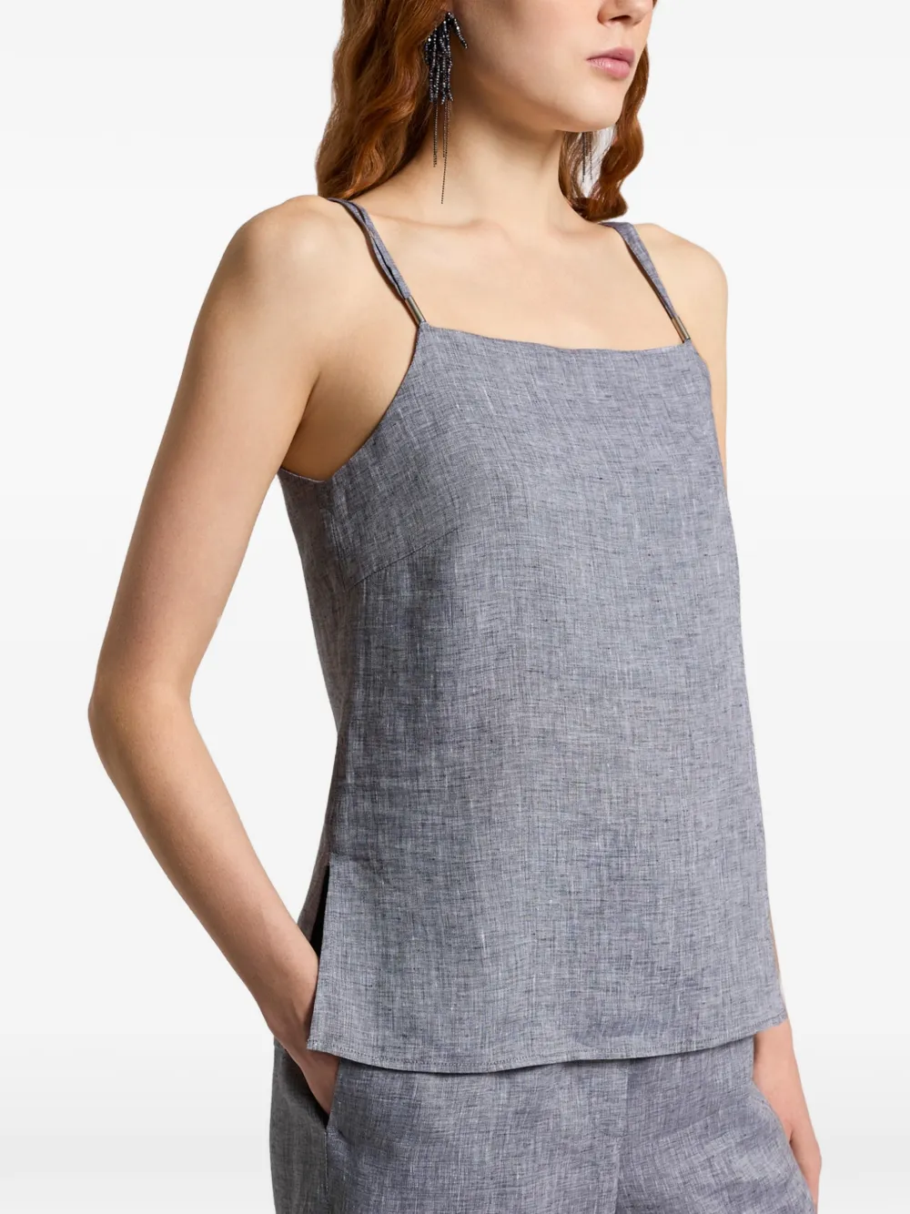  Peserico Square Neck Top - Blue 