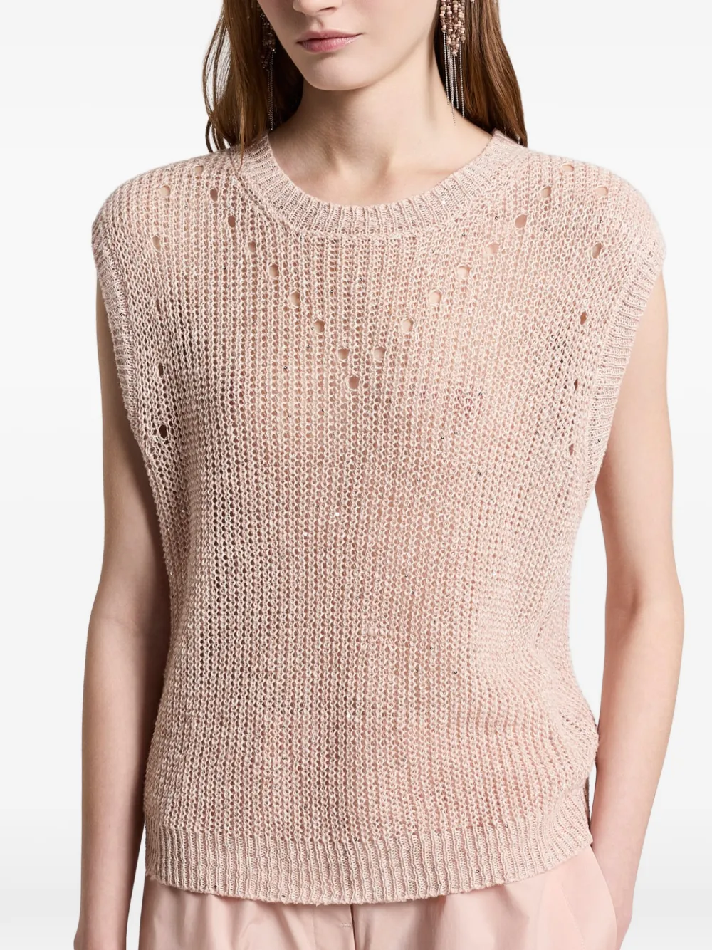 Peserico Opengebreide top Roze