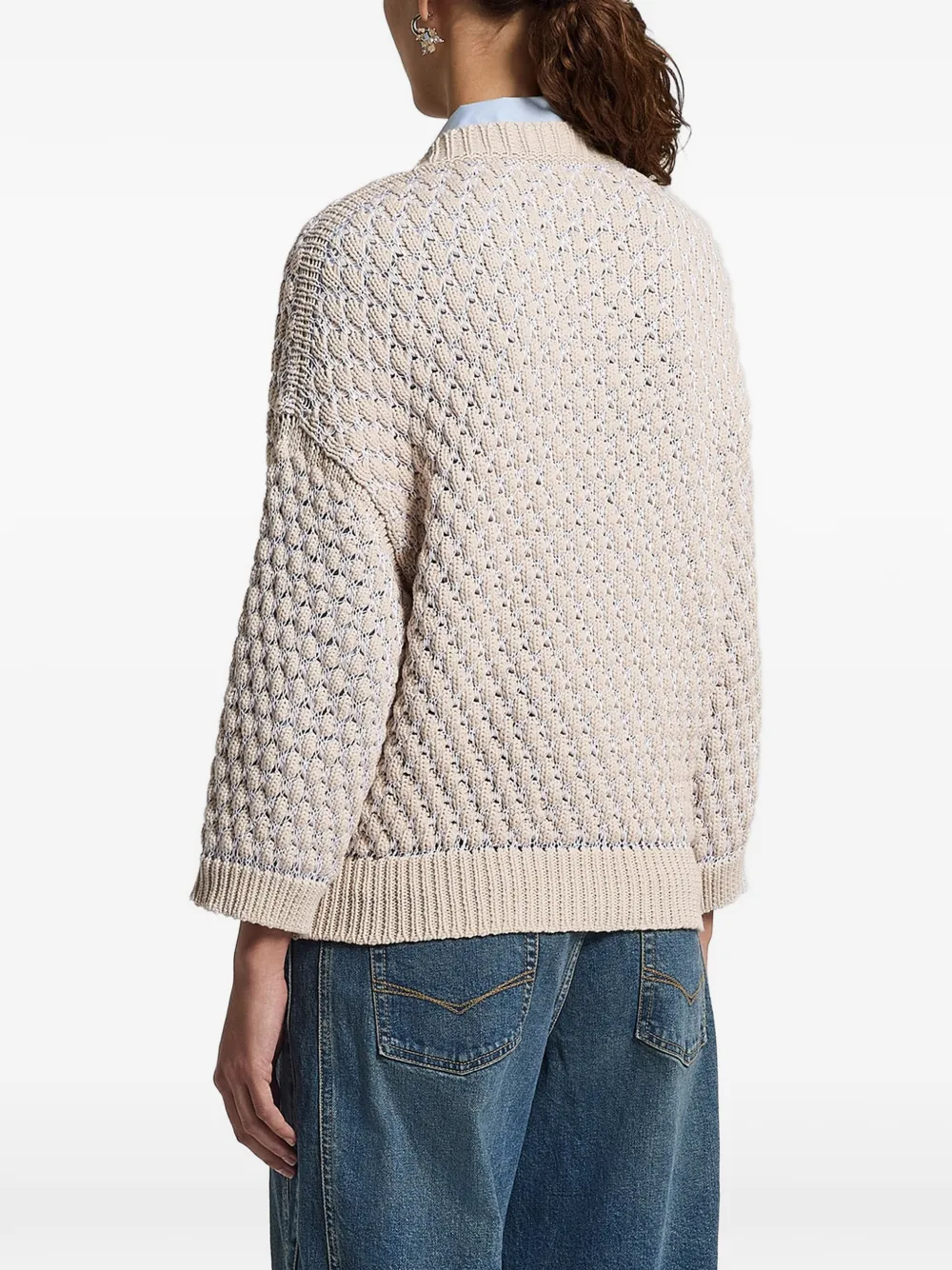  Peserico Textured Buttoned Cardigan - Neutrals 