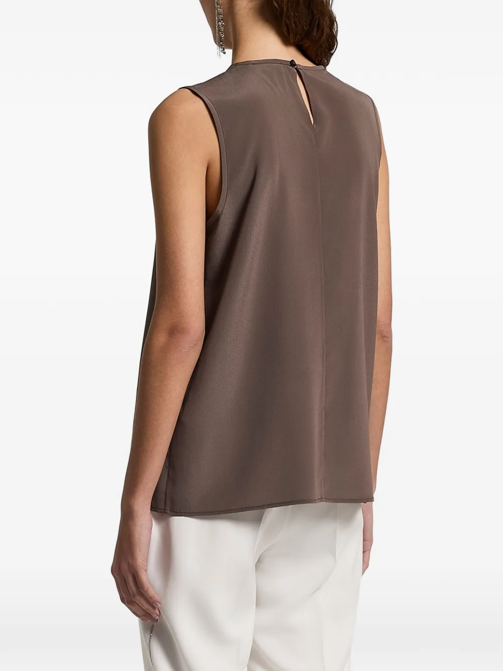 Pleated Sleeveless Top
