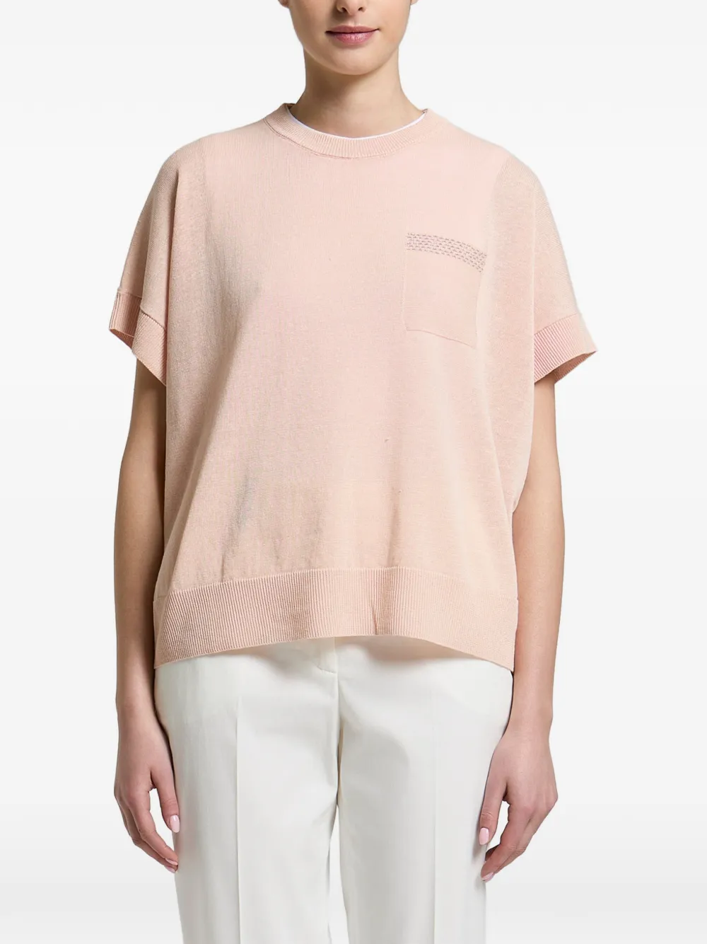 Peserico Maglione con decorazione - Rosa