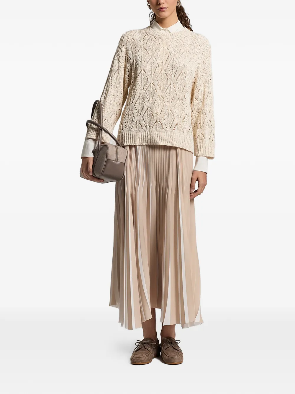  Peserico Pleated Skirt - Neutrals 