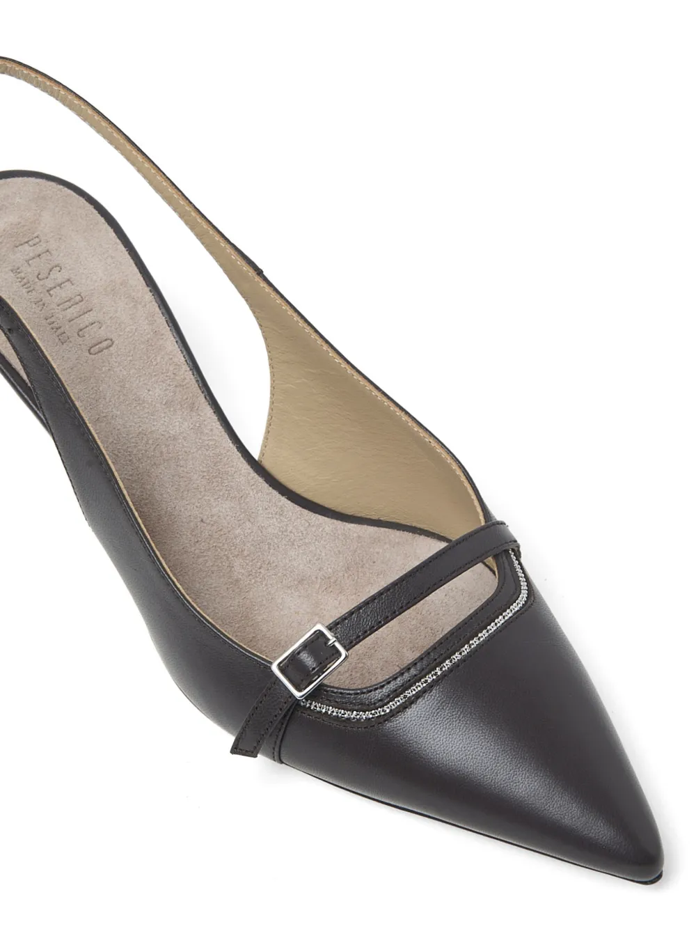 Peserico Leren slingback pumps Bruin